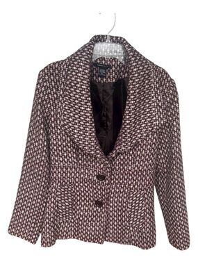 Robert Louis Purple Printed Tweed Jacket-Size M